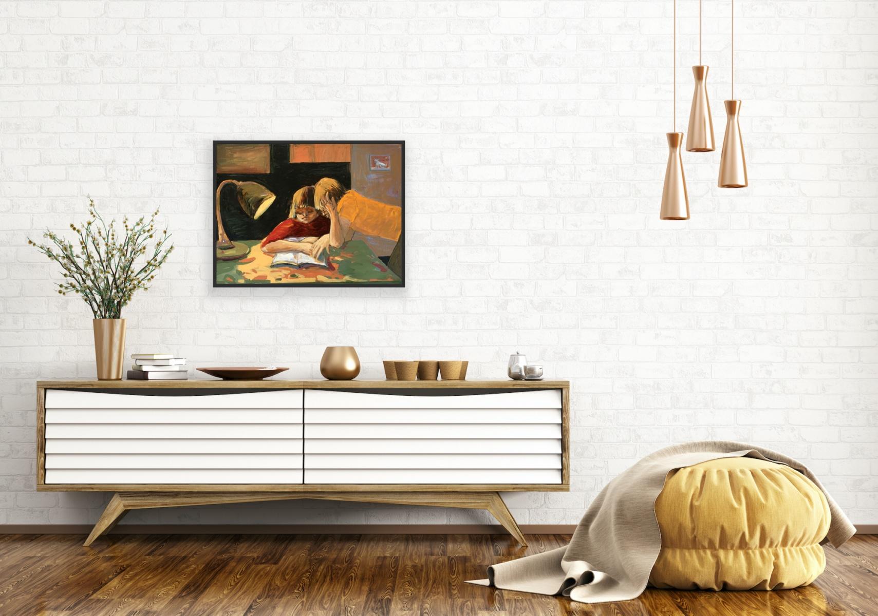 Devoir - Peinture à l'huile contemporaine, colorée, figurative, artiste polonais en vente 5