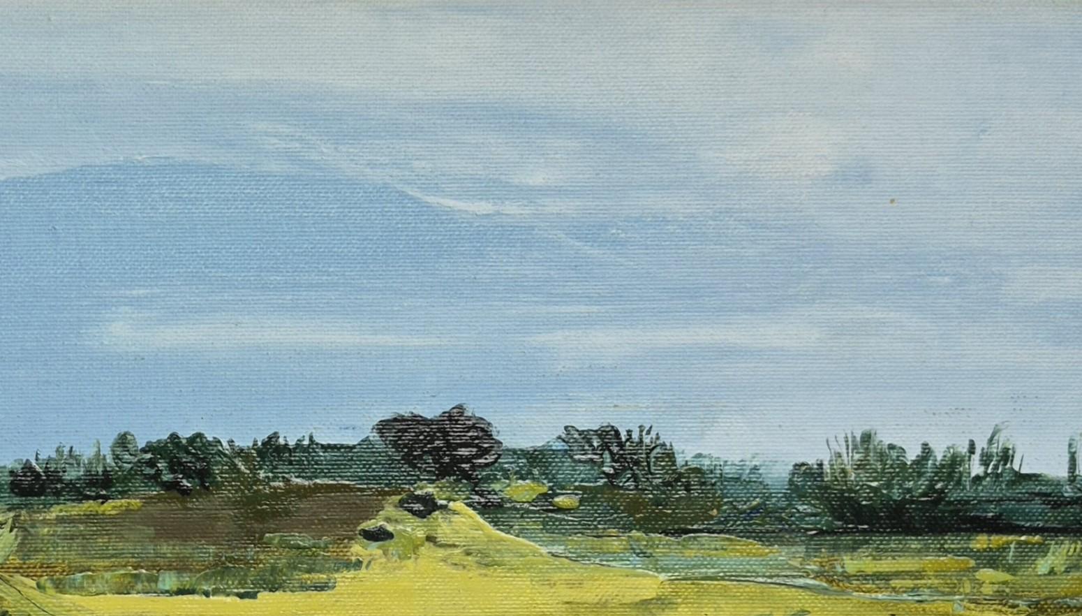 Horizontale Landschaft - Zeitgenössische Ölmalerei, polnischer Künstler im Angebot 1