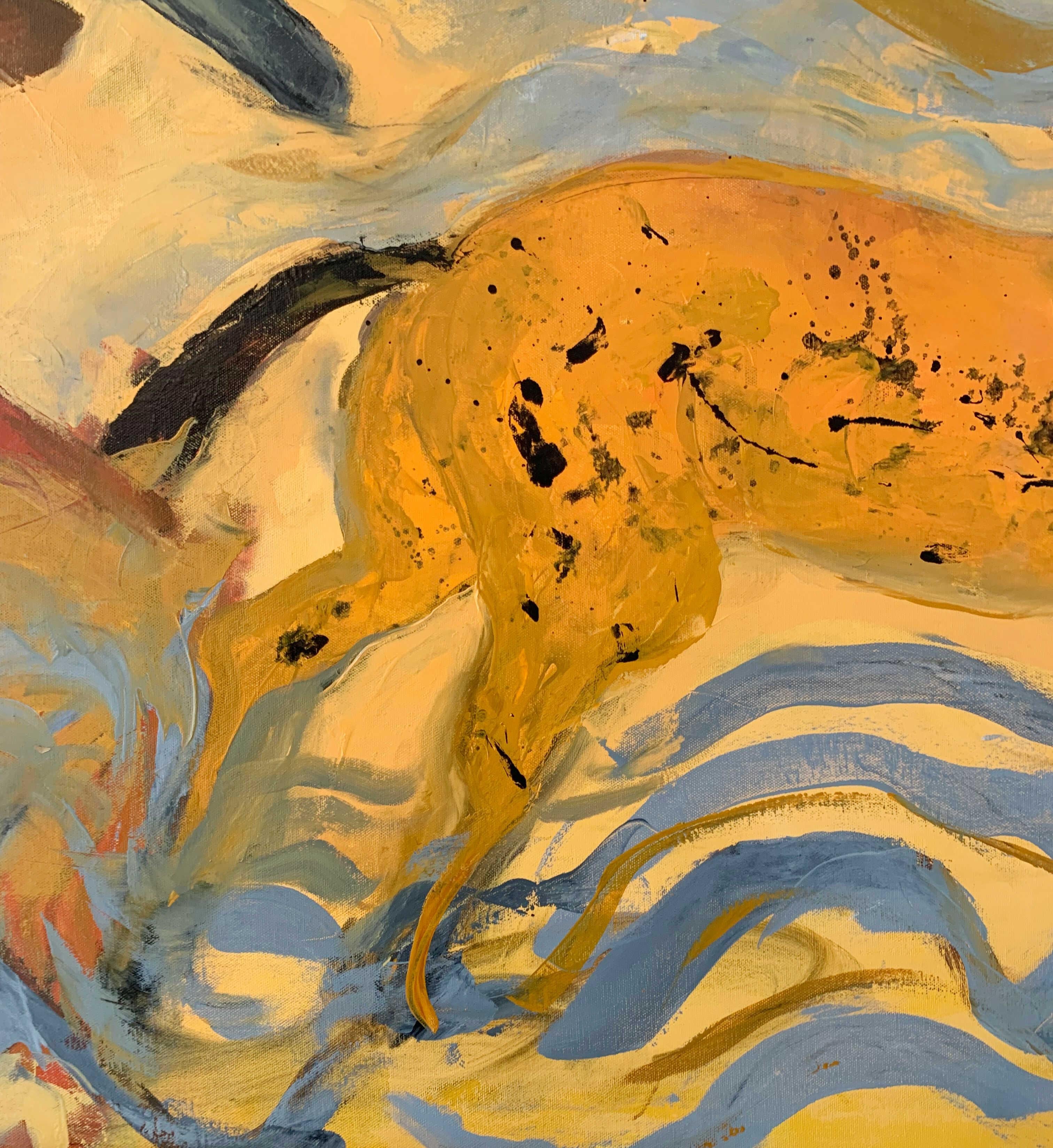 Horses. Contemporary Figurative Oil Painting, Warm tones, Animals, Polish artist 1