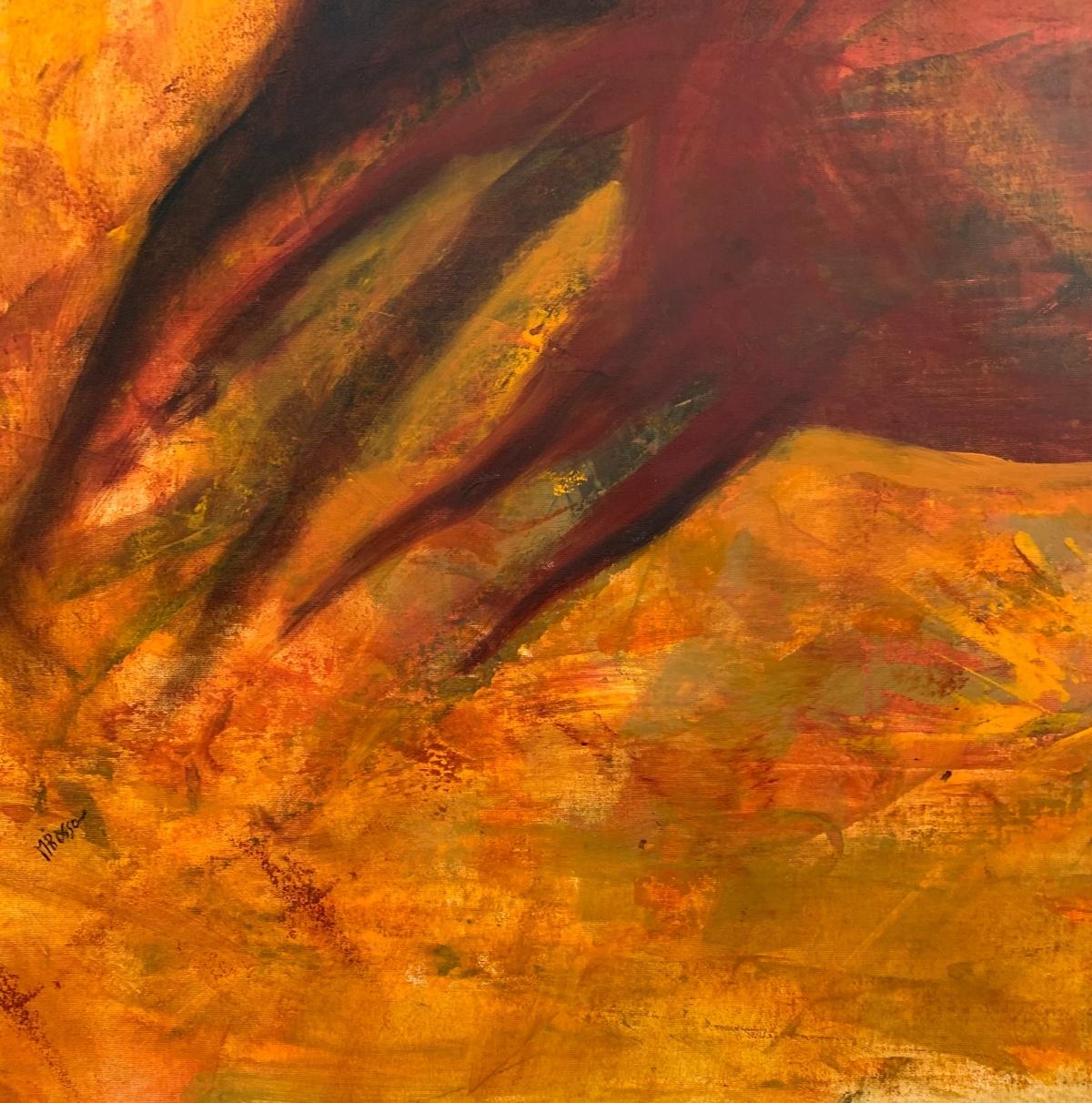 Horses. Contemporary Figurative Oil Painting, Warm tones, Animals, Polish artist 2