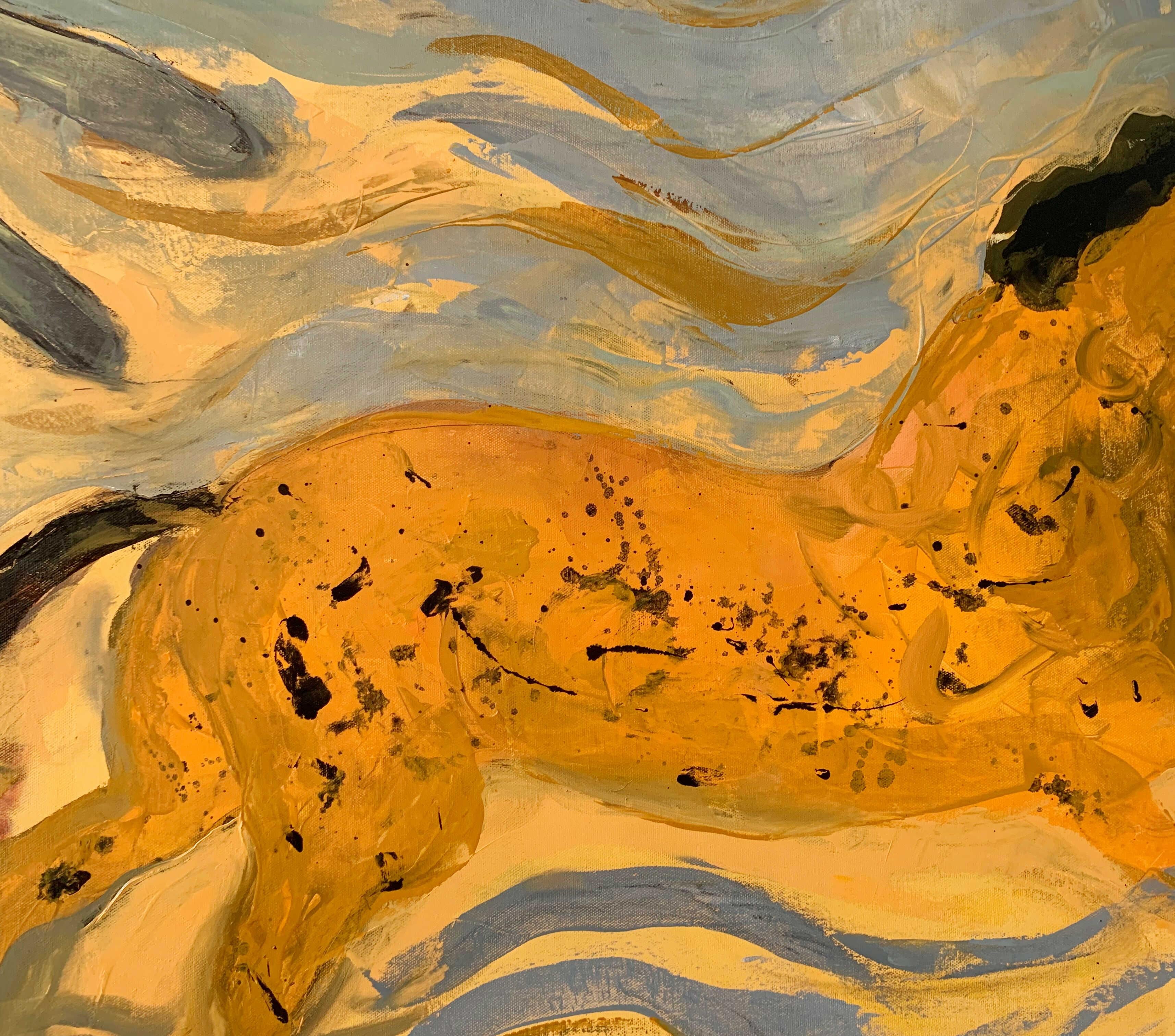 Horses. Contemporary Figurative Oil Painting, Warm tones, Animals, Polish artist 3
