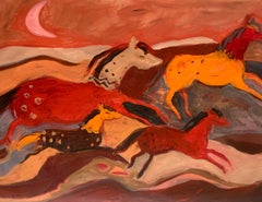 Horses - Contemporary Oil Painting, Colorful