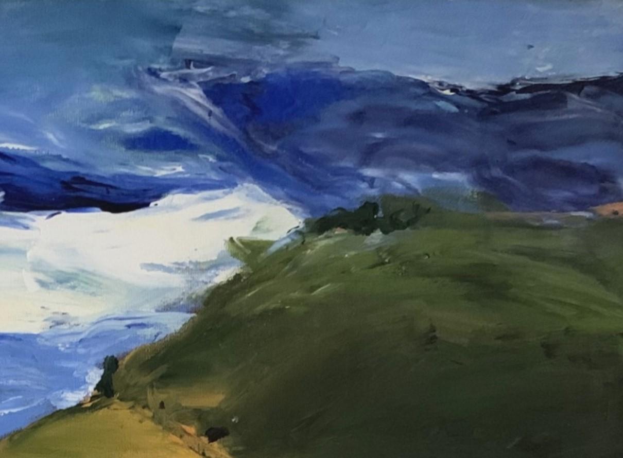 Landschaft - Zeitgenössische Ölgemälde, farbenfroh, Landschaft, polnischer Künstler im Angebot 1