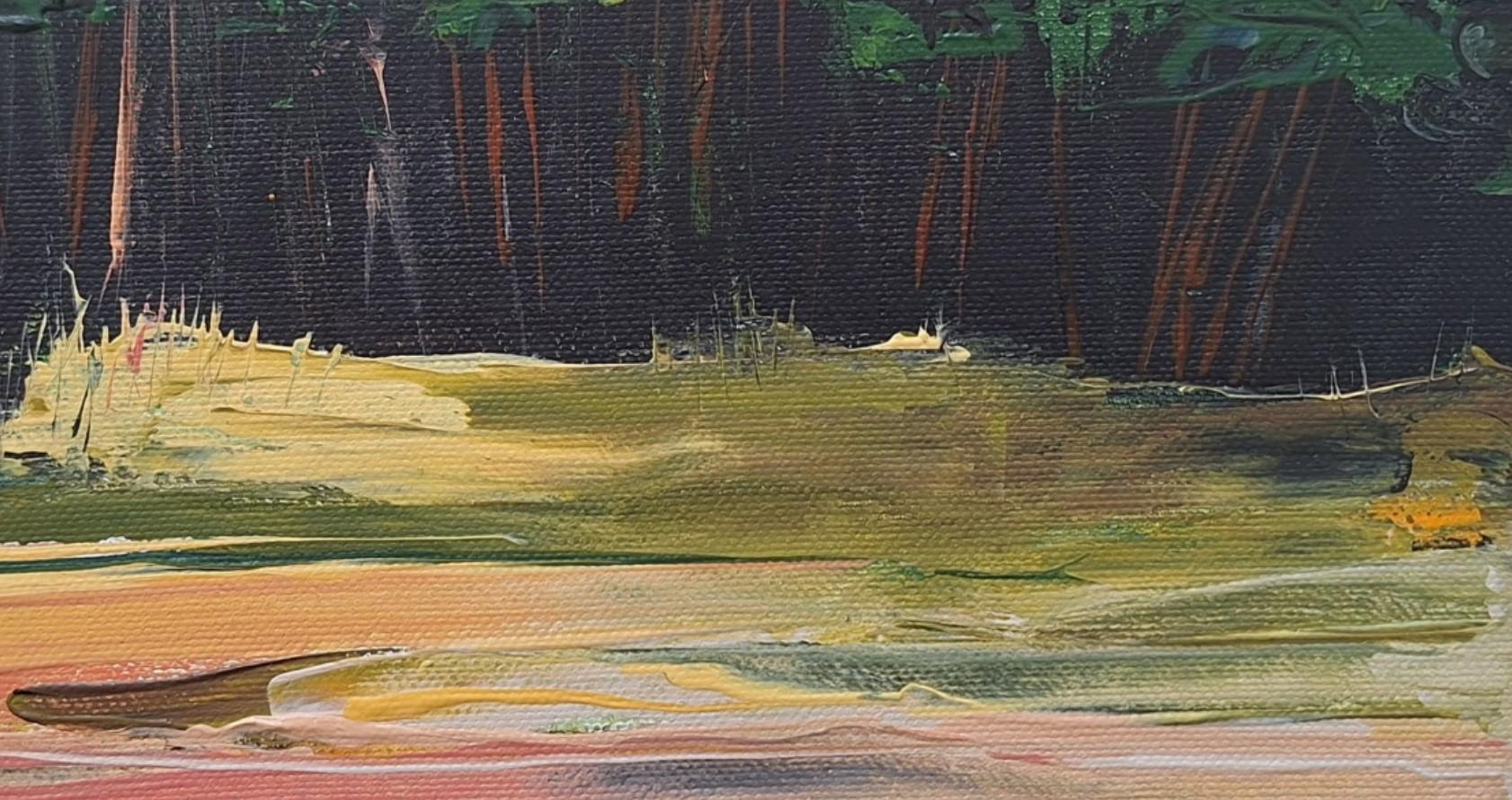 Landschaft - Zeitgenössische Ölmalerei, polnischer Künstler – Painting von Monika Rossa