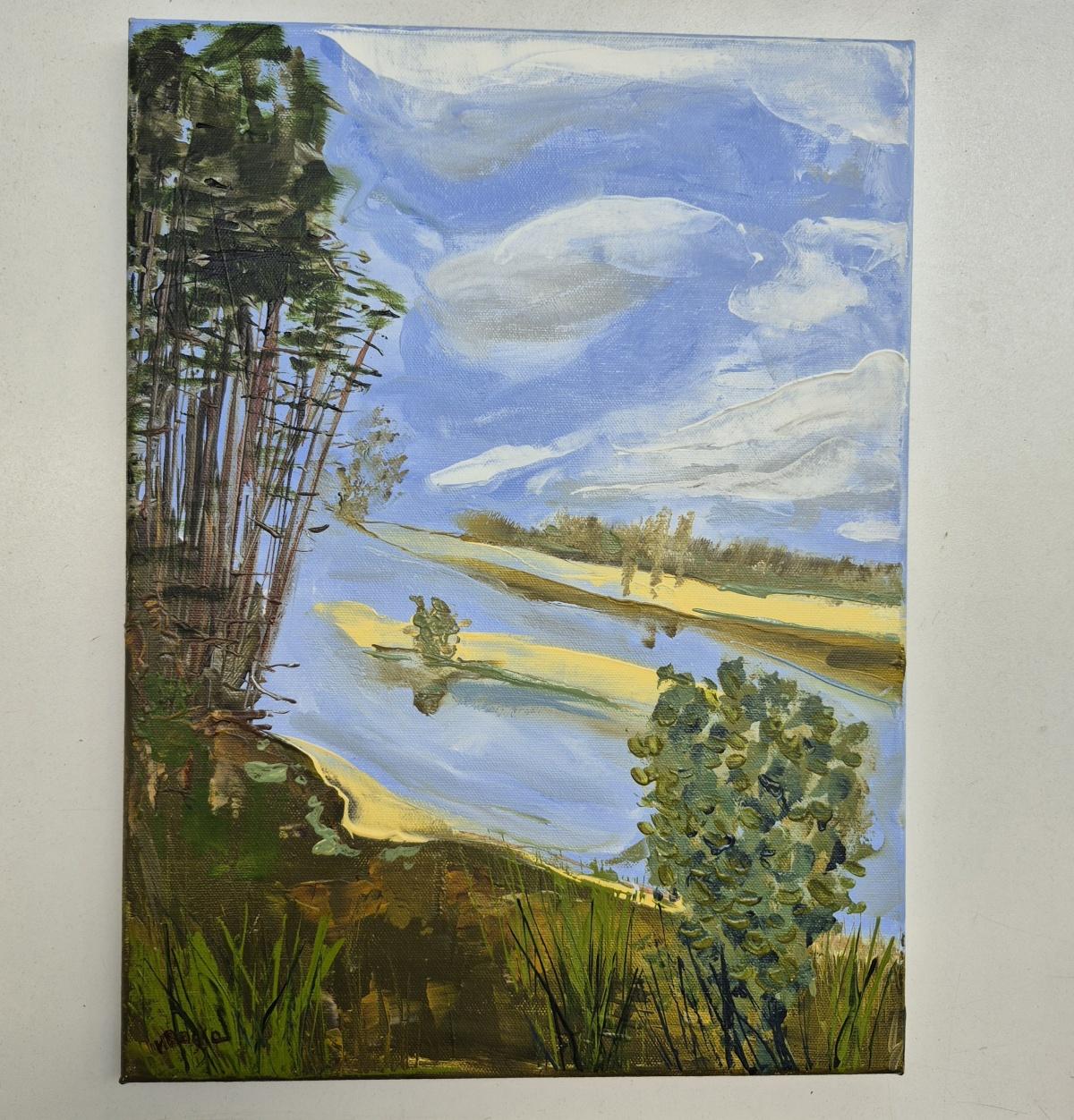 Melting Landscape- Zeitgenössische Ölgemälde, farbenfroh, Landschaft, polnischer Künstler – Painting von Monika Rossa