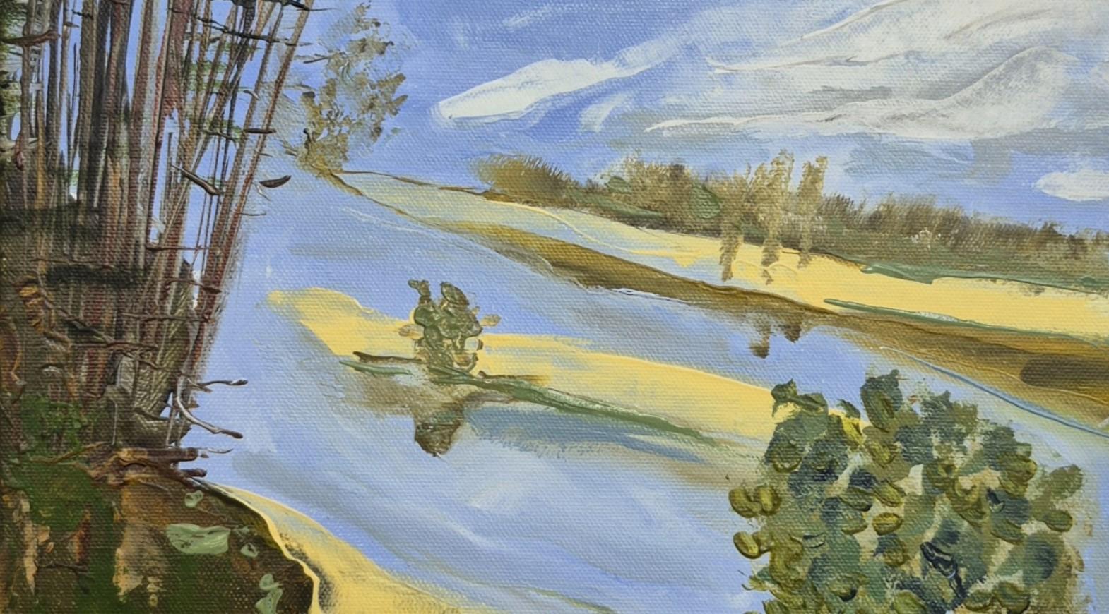 Melting Landscape- Zeitgenössische Ölgemälde, farbenfroh, Landschaft, polnischer Künstler im Angebot 1