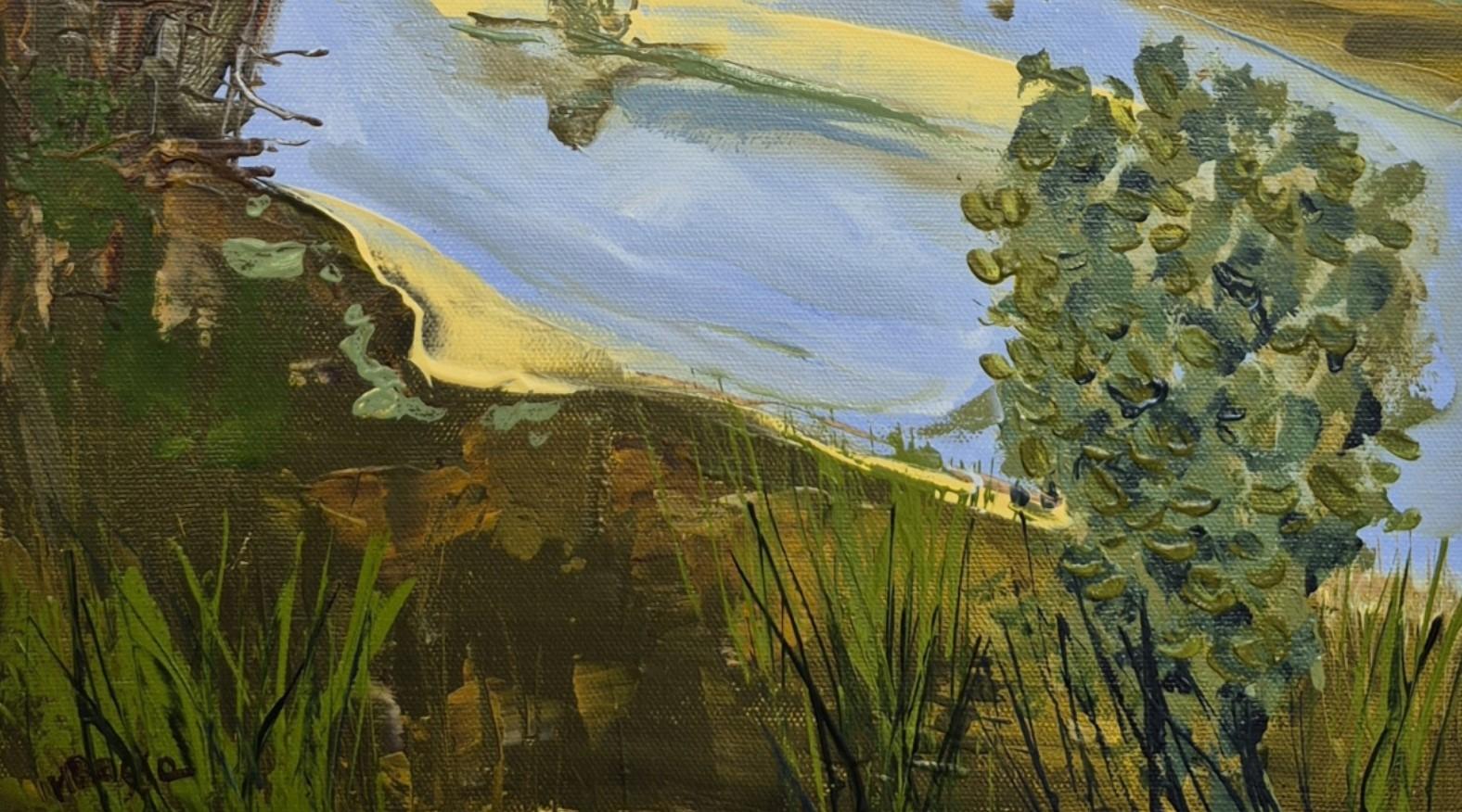 Melting Landscape- Zeitgenössische Ölgemälde, farbenfroh, Landschaft, polnischer Künstler im Angebot 2