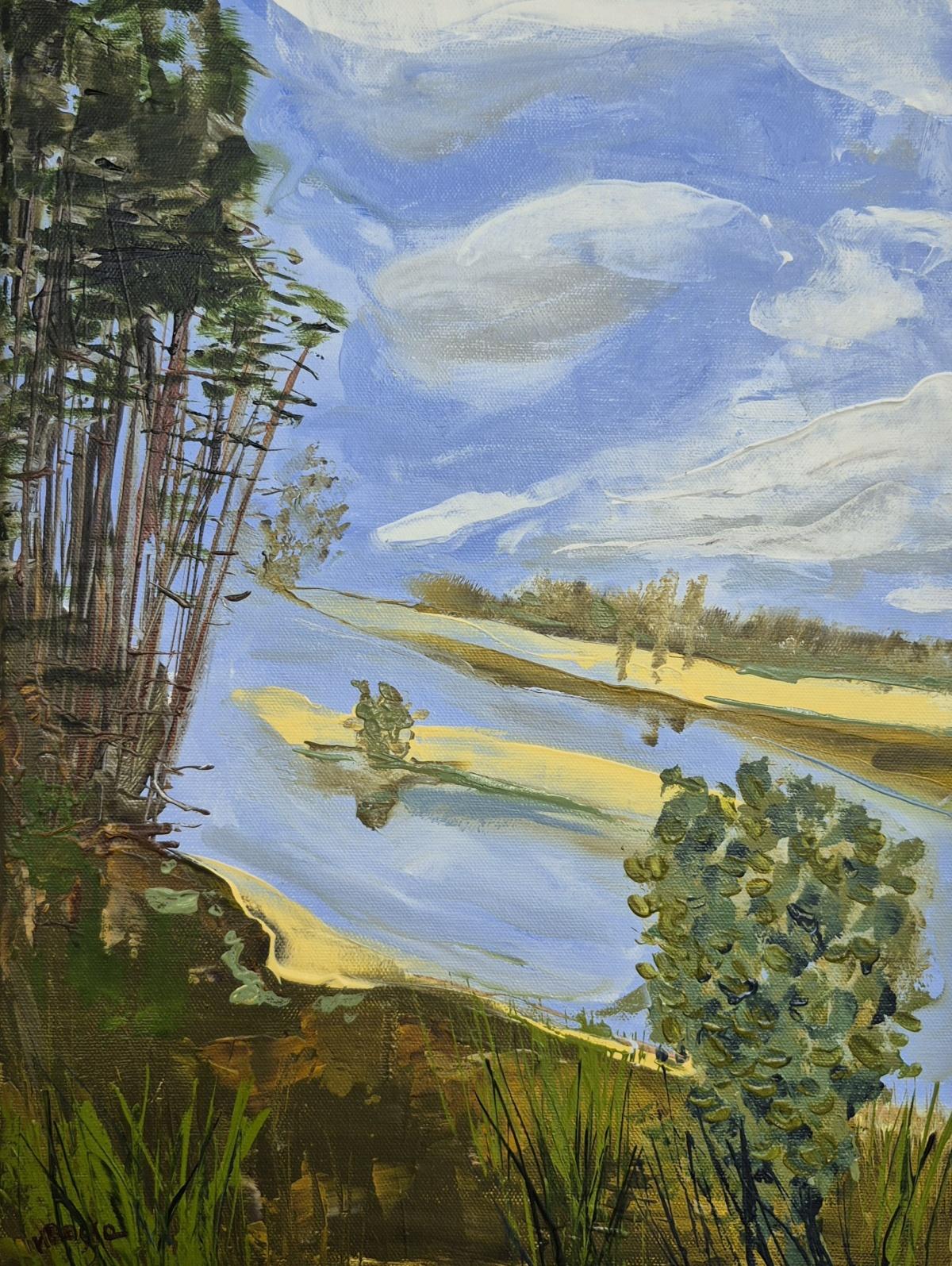 Melting Landscape- Contemporary Oil Painting, Colorful, Landscape, Polish artist