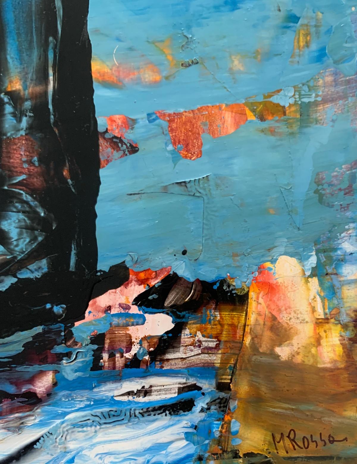 Modalità 1. Astrazione Pittura acrilica su tavola, colorata, artista polacco - Painting di Monika Rossa