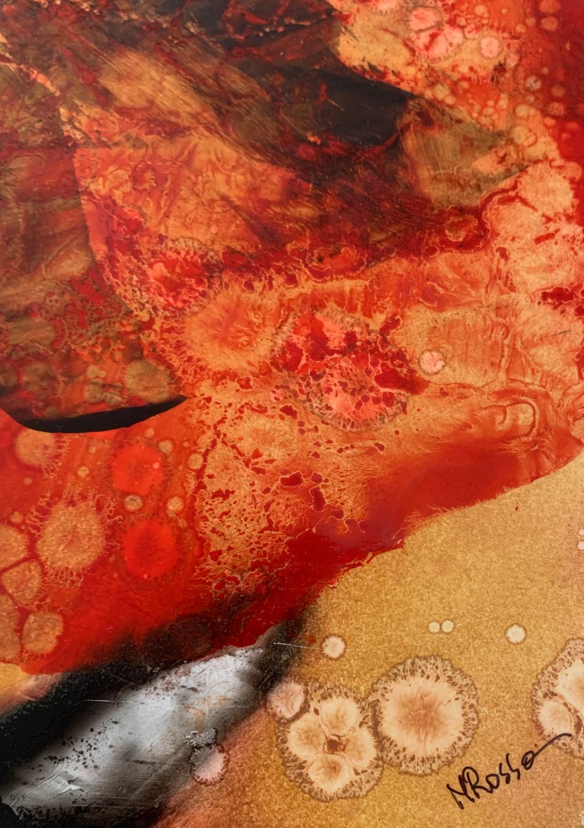 Modalità 10. Astrazione Pittura acrilica su tavola, colorata, artista polacco - Painting di Monika Rossa