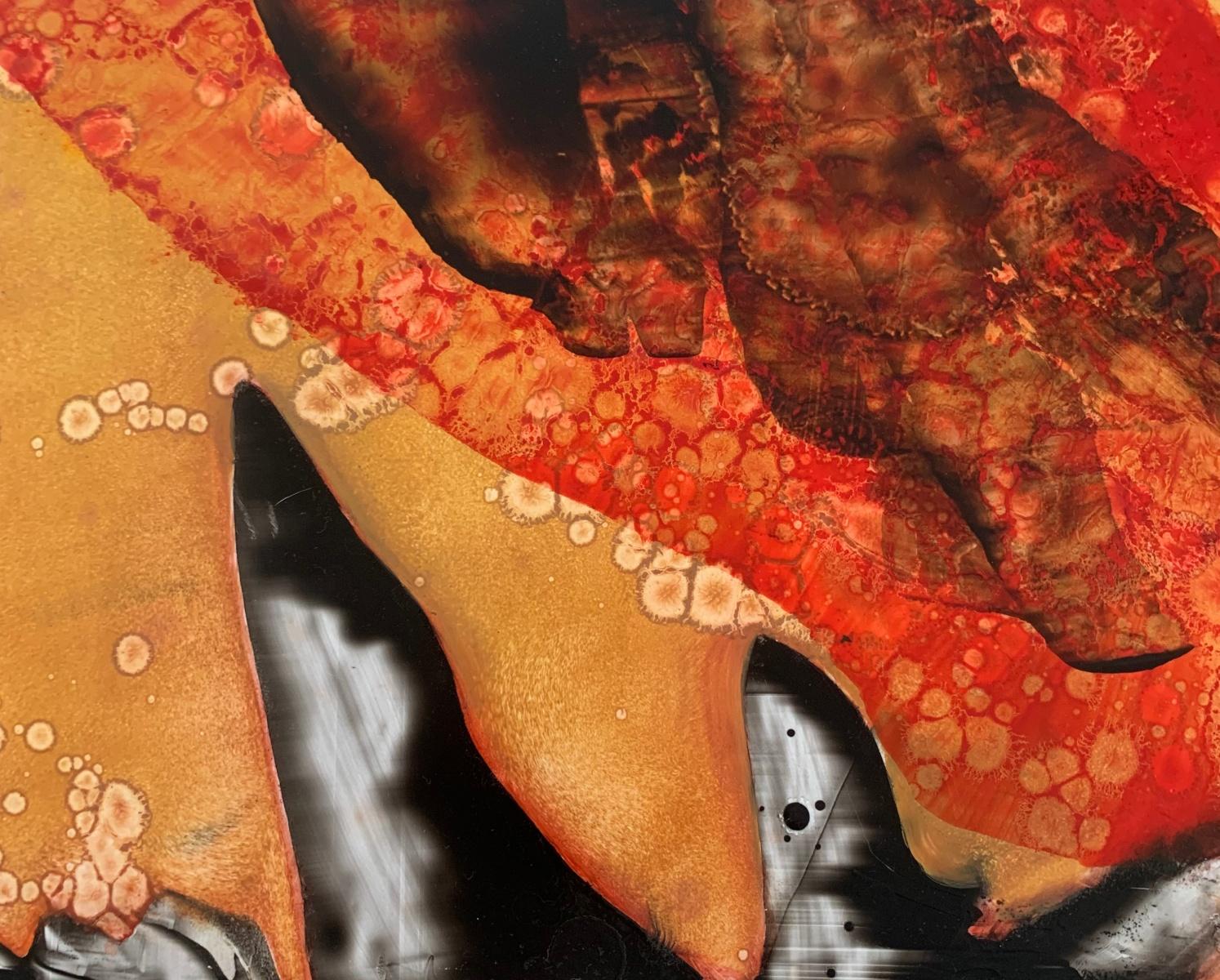 Modalità 10. Astrazione Pittura acrilica su tavola, colorata, artista polacco - Painting Contemporaneo di Monika Rossa