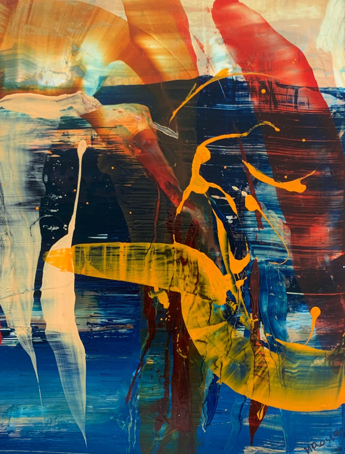 Modalità 12. Astrazione Pittura acrilica su tavola, colorata, artista polacco - Painting di Monika Rossa