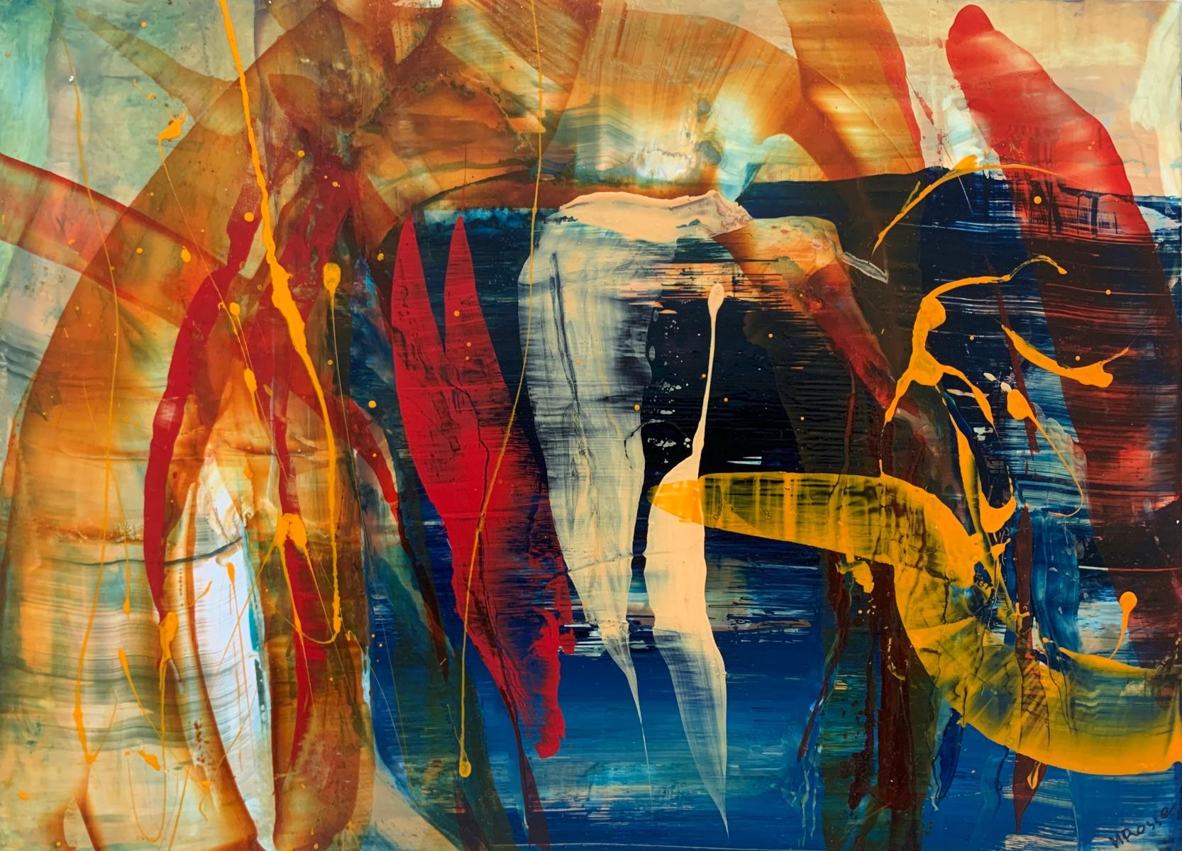 Modality 12. Abstraction Acrylic Painting on Board, Colorful, Polish artist