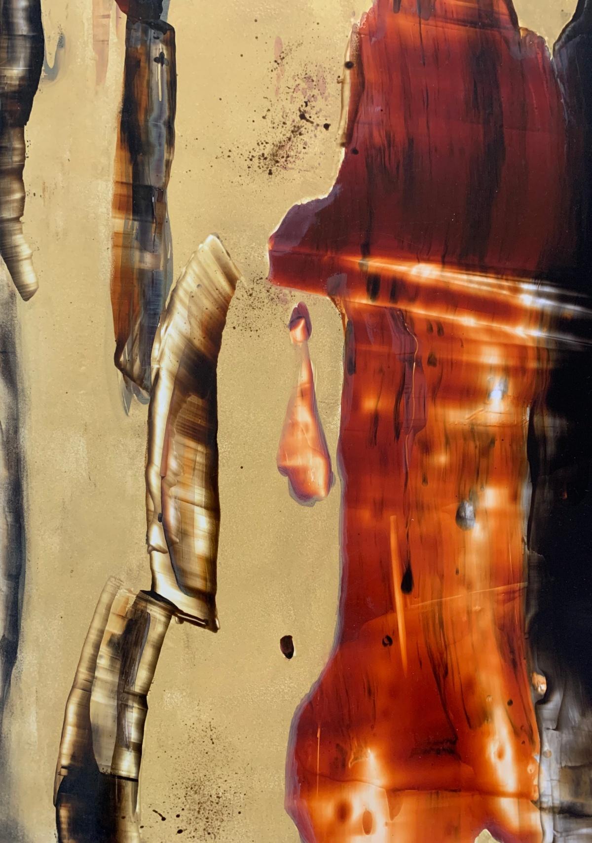 Modalità 13. Astrazione Pittura acrilica su tavola, colorata, artista polacco - Painting di Monika Rossa