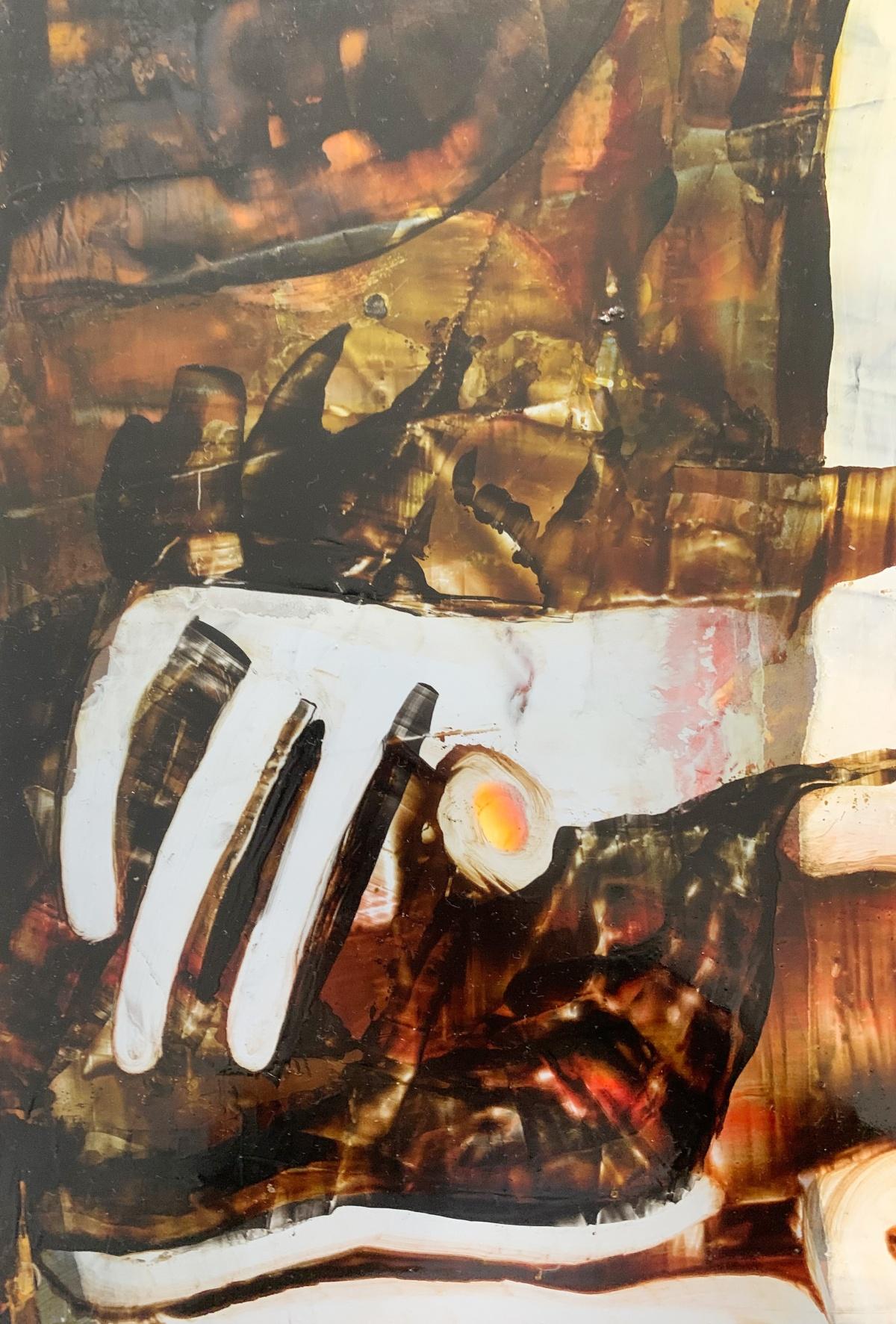Modalità 14. Astrazione Pittura acrilica su tavola, colorata, artista polacco - Painting Contemporaneo di Monika Rossa