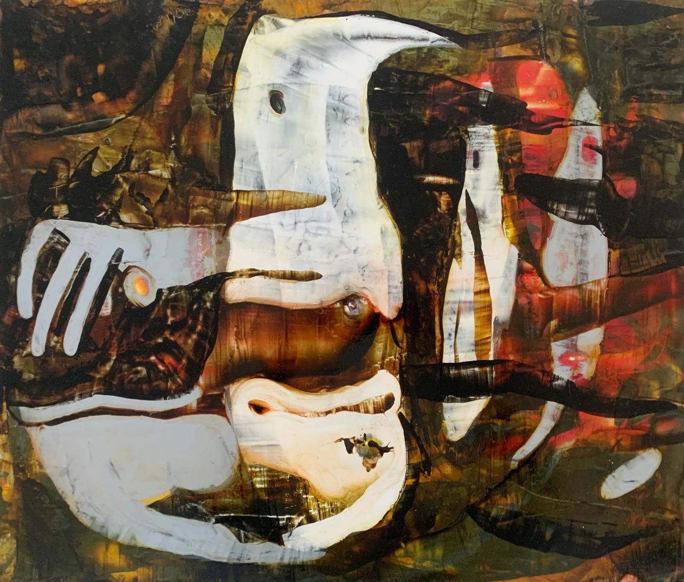 Modality 14. Abstraction Acrylic Painting on Board, Colorful, Polish artist