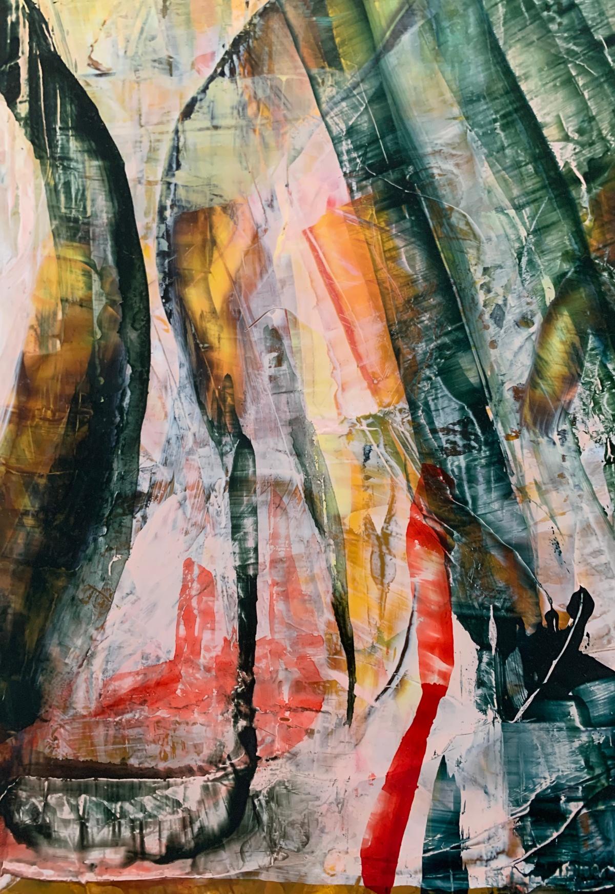 Modalità 16. Astrazione Pittura acrilica su tavola, colorata, artista polacco - Painting di Monika Rossa