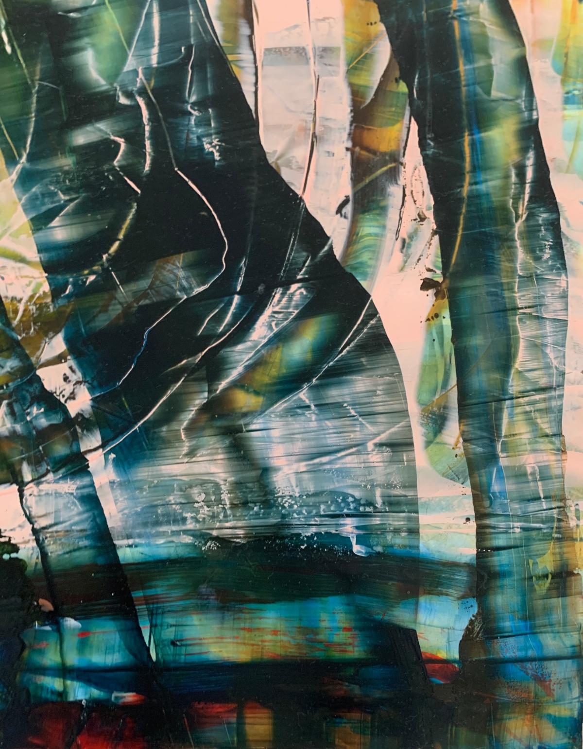 Modalità 16. Astrazione Pittura acrilica su tavola, colorata, artista polacco - Painting Contemporaneo di Monika Rossa
