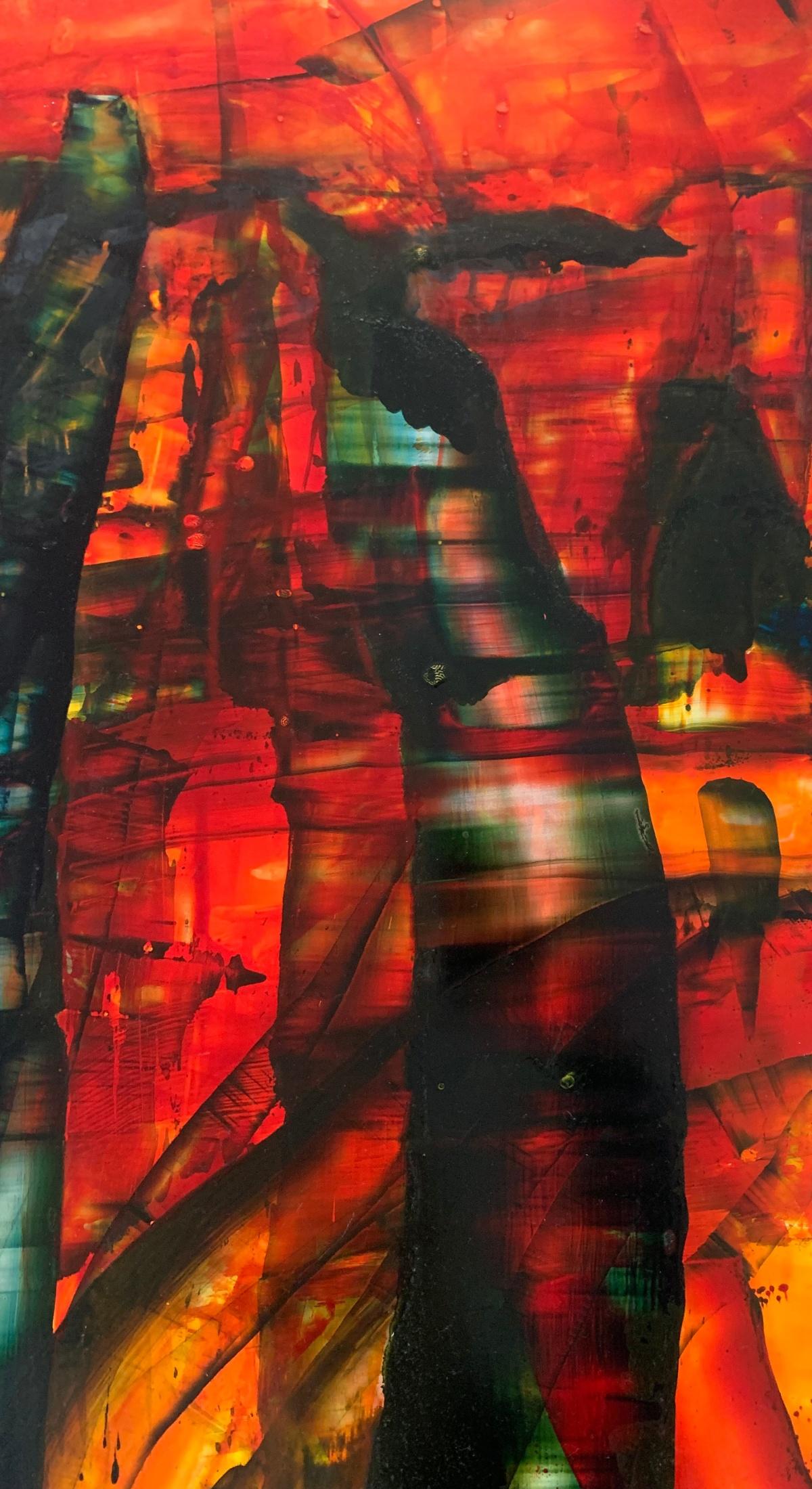 Modalità 17. Astrazione Pittura acrilica su tavola, colorata, artista polacco - Painting di Monika Rossa