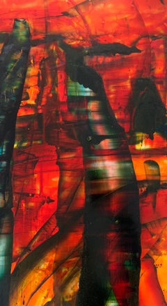 Modalità 17. Astrazione Pittura acrilica su tavola, colorata, artista polacco