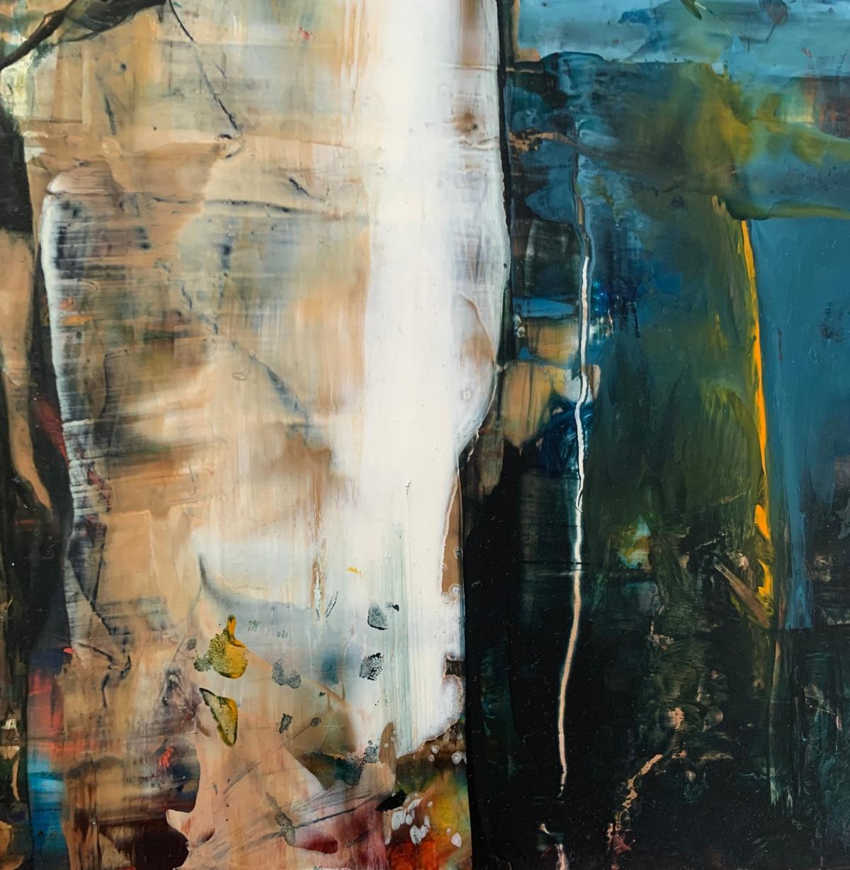 Modalité 21. Peinture acrylique sur panneau, colorée, artiste polonais - Noir Abstract Painting par Monika Rossa