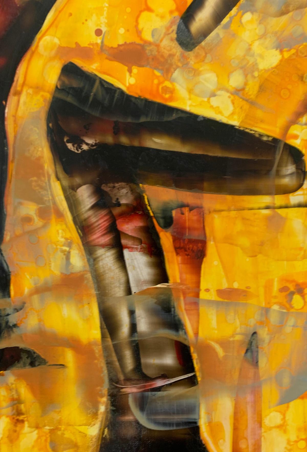 Modalità 9. Astrazione Pittura acrilica su tavola, colorata, artista polacco - Painting Contemporaneo di Monika Rossa