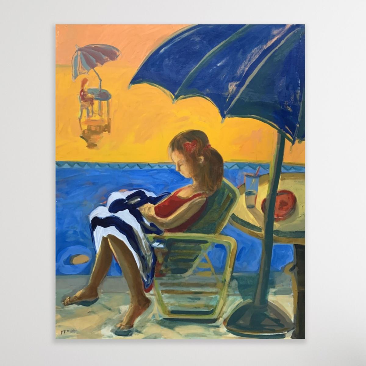 Relaxation - XXI century, Contemporary Oil Painting, Bright Vibrant Colors For Sale 2