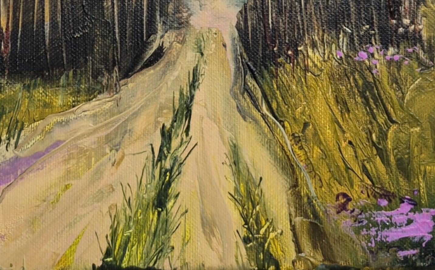 Straße - Zeitgenössische Ölgemälde, Landschaft, farbenfroh, polnischer Künstler im Angebot 2