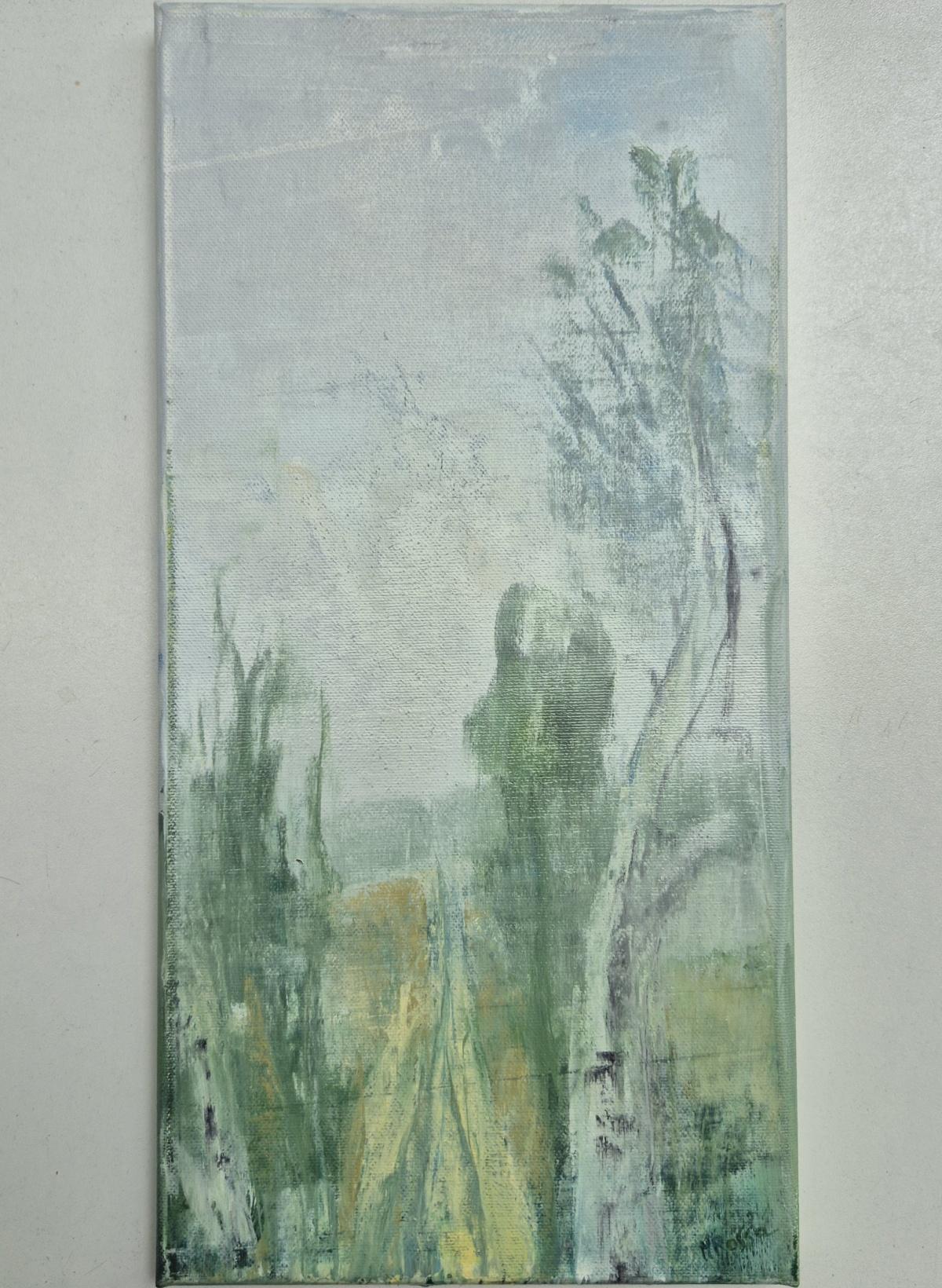 Vertikale Landschaft - Zeitgenössische Ölmalerei, polnischer Künstler – Painting von Monika Rossa