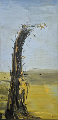 Paisaje vertical - Pintura al óleo contemporánea, artista polaco