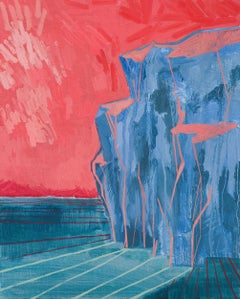 Untitled  ( Blue Glacier ) - Contemporary Oil Painting, Expressive Landscape