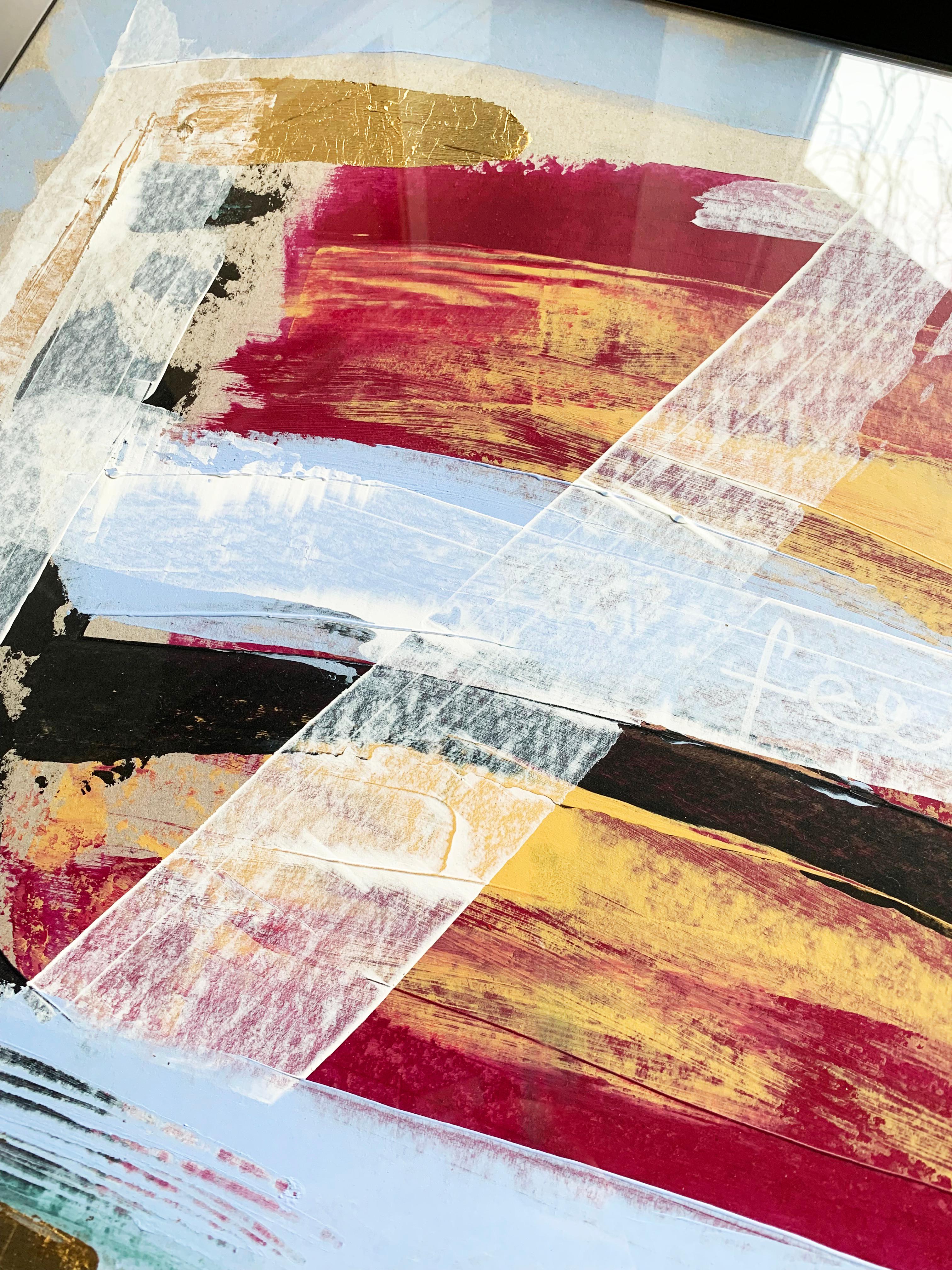 FEEL - Peinture expressionniste abstraite Bleu Pastel Carton 2022 en vente 8
