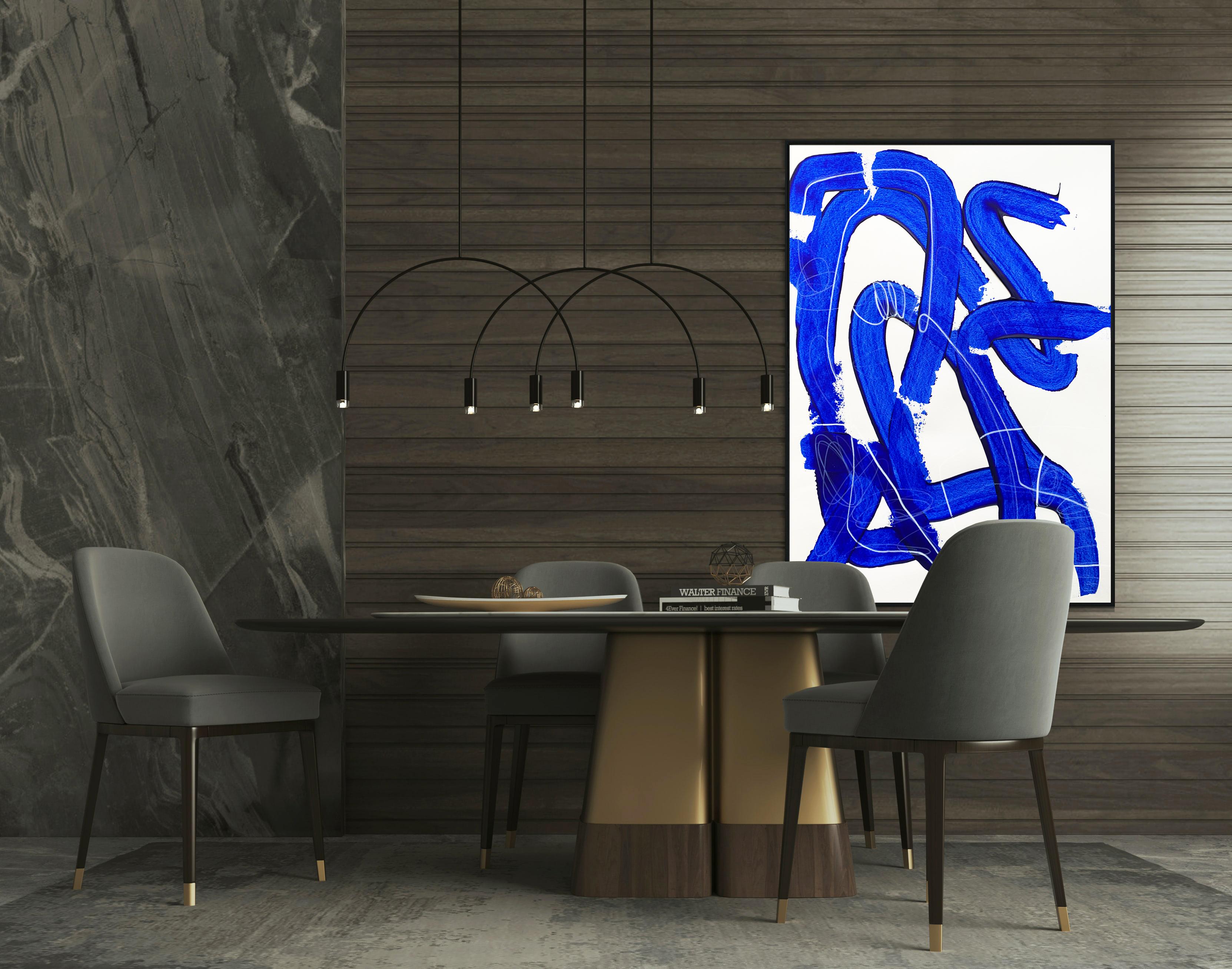 Free Blue 3331 - Abstraktes Gemälde mit Struktur in Blau und Weiß auf Papier, 2025 im Angebot 2