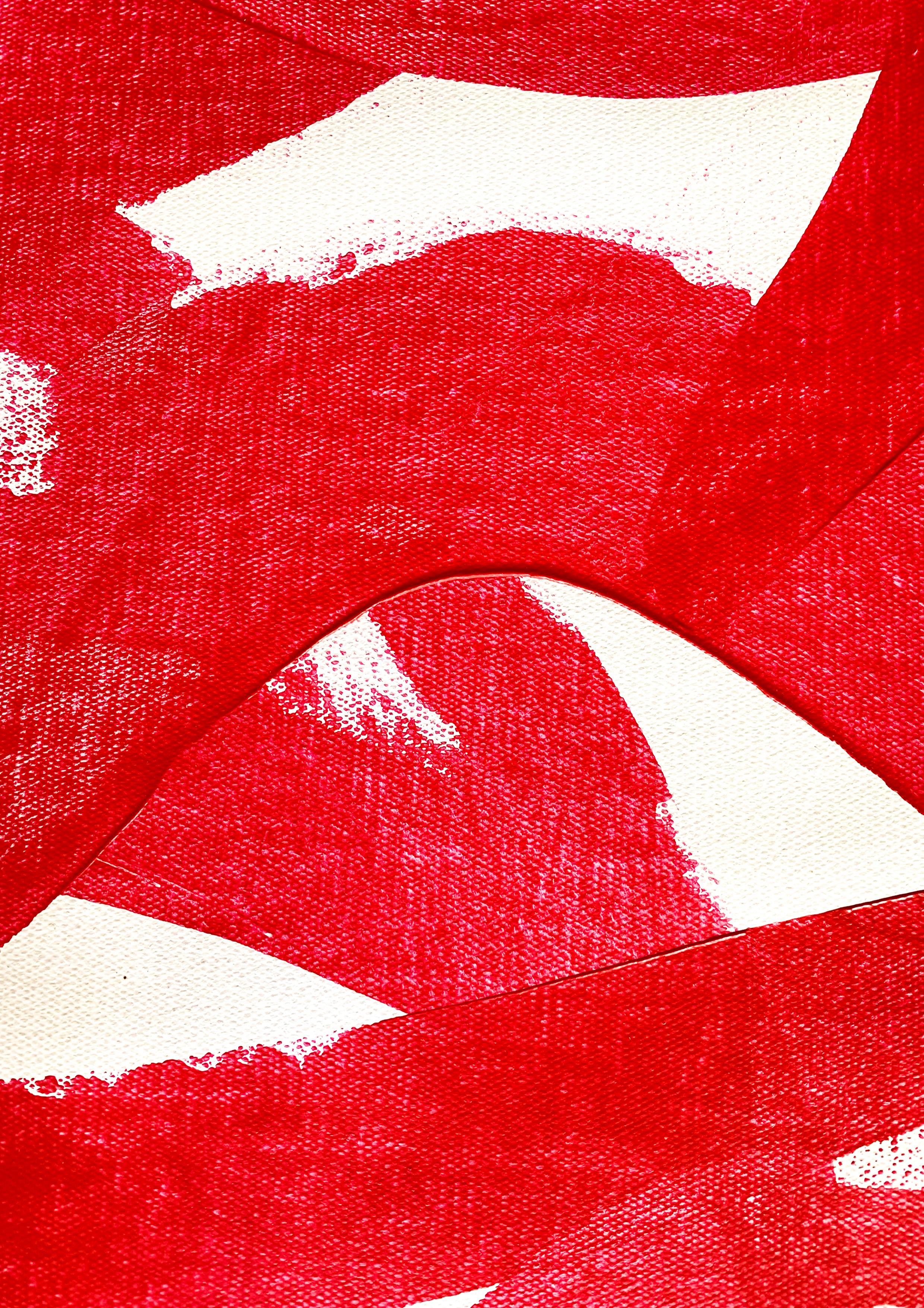 Free Red - Pittura astratta rossa su tela, 2024 in vendita 1