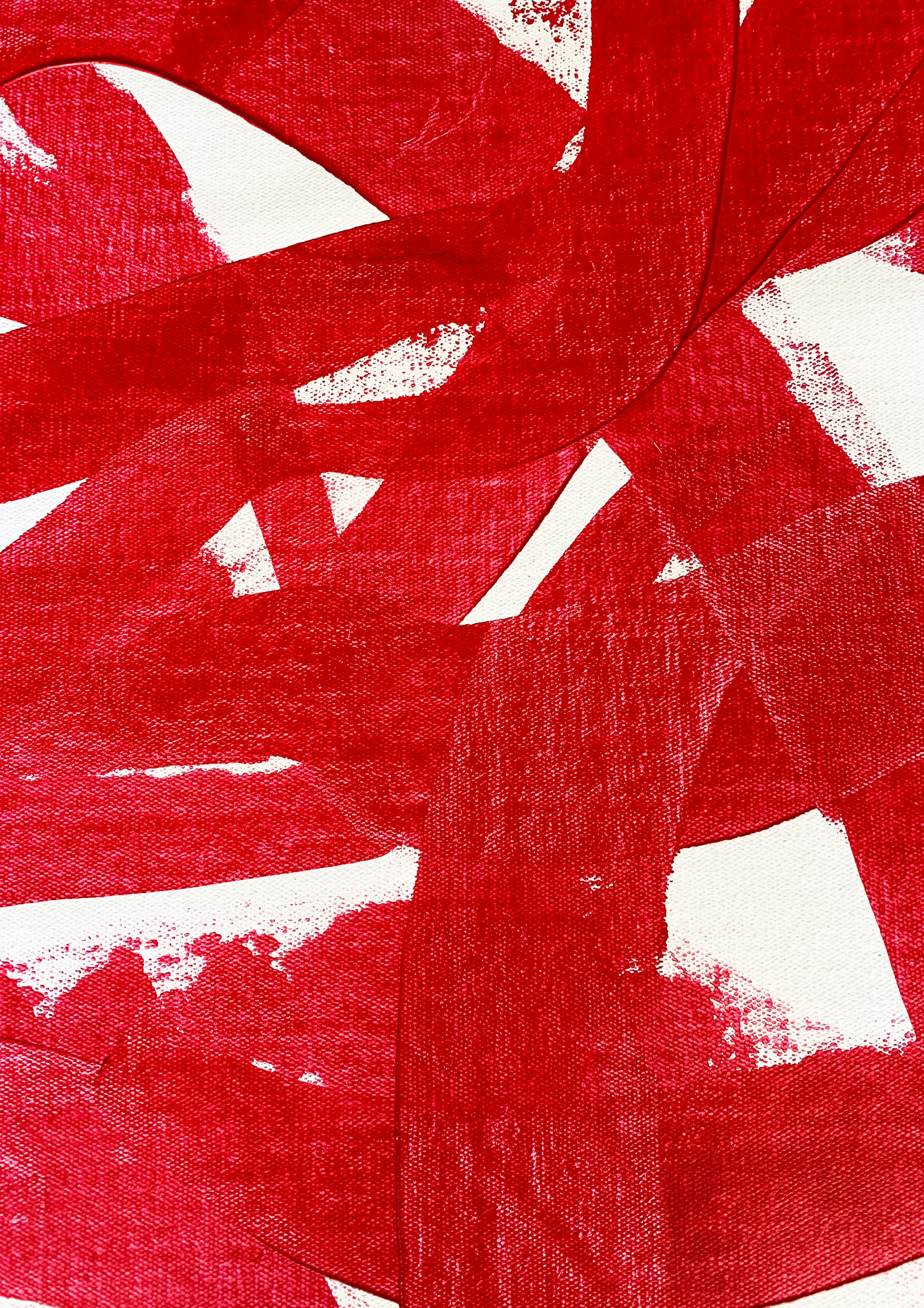 Free Red - Pittura astratta rossa su tela, 2024 in vendita 2