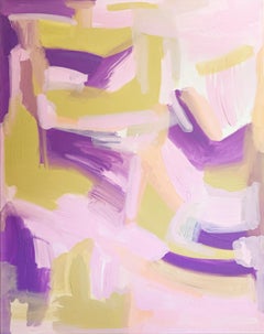 Libero - Pittura astratta su tela con texture viola e rosa, 2024