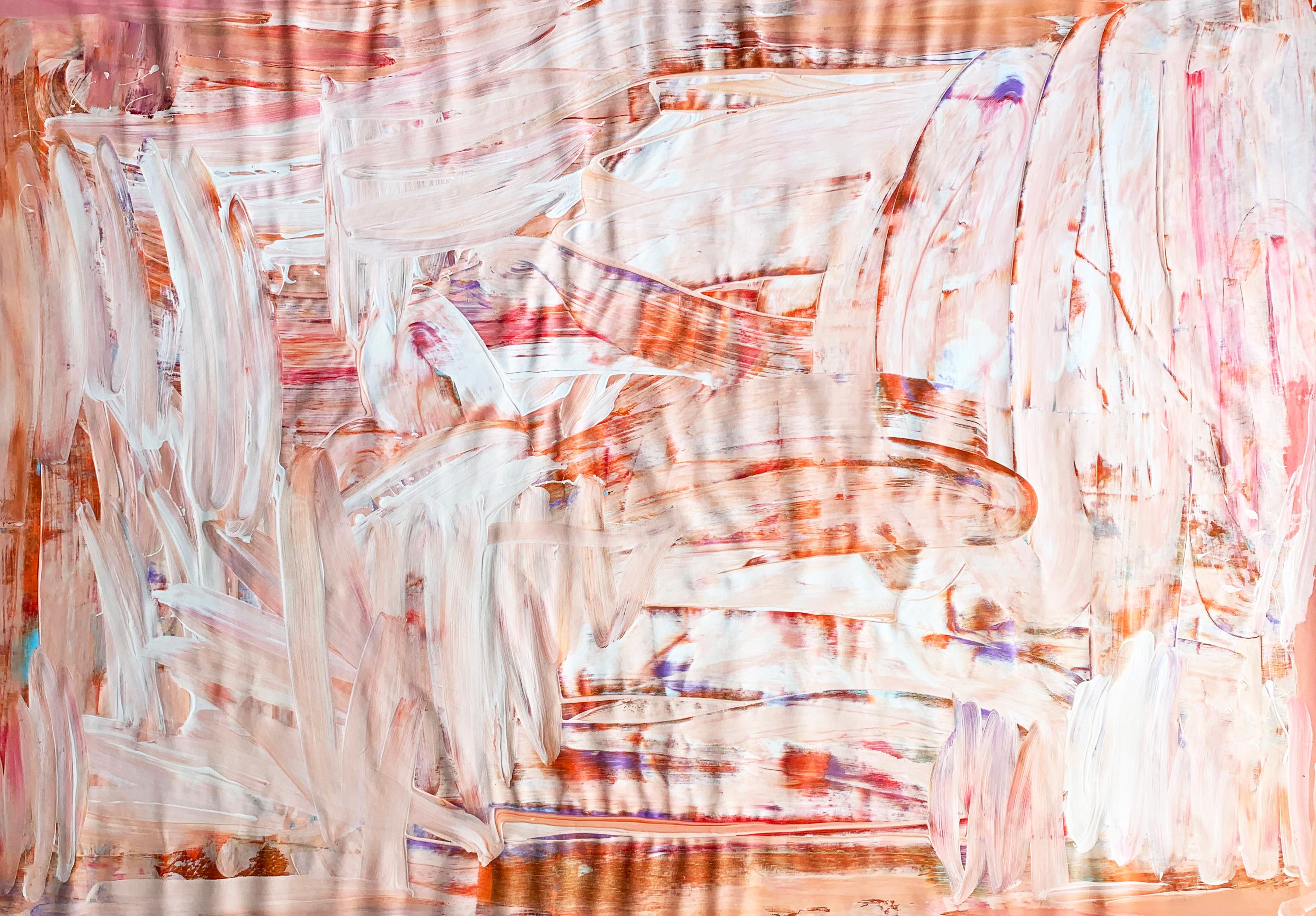 Light & Free - Peinture acrylique abstraite colorée et texturée sur toile, 2024 - Expressionnisme abstrait Painting par Monika Widenka