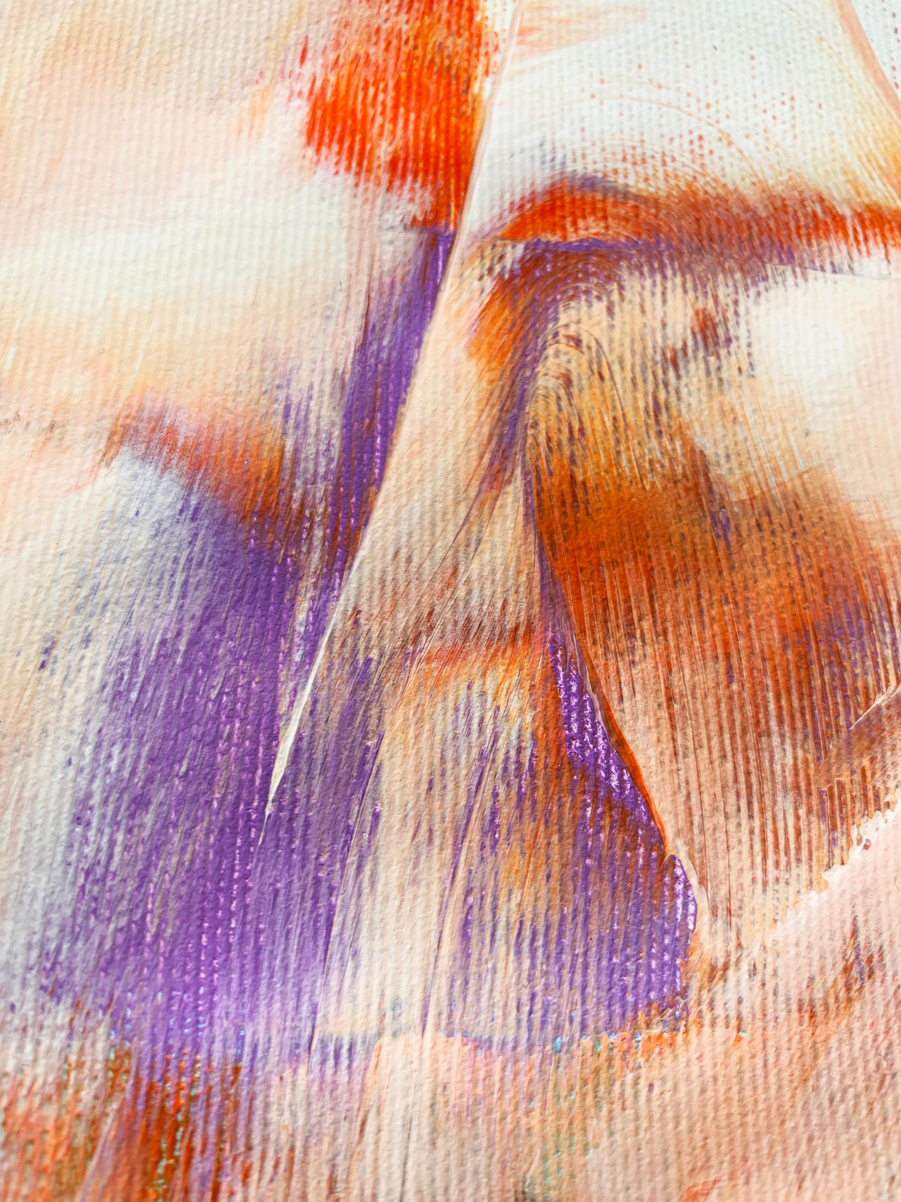 Light & Free - Peinture acrylique abstraite colorée et texturée sur toile, 2024 en vente 3