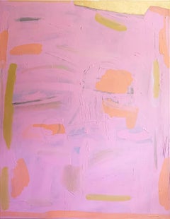 Light Rose – Textured Rose & Gold Abstract Painting on Canvas, 2024
