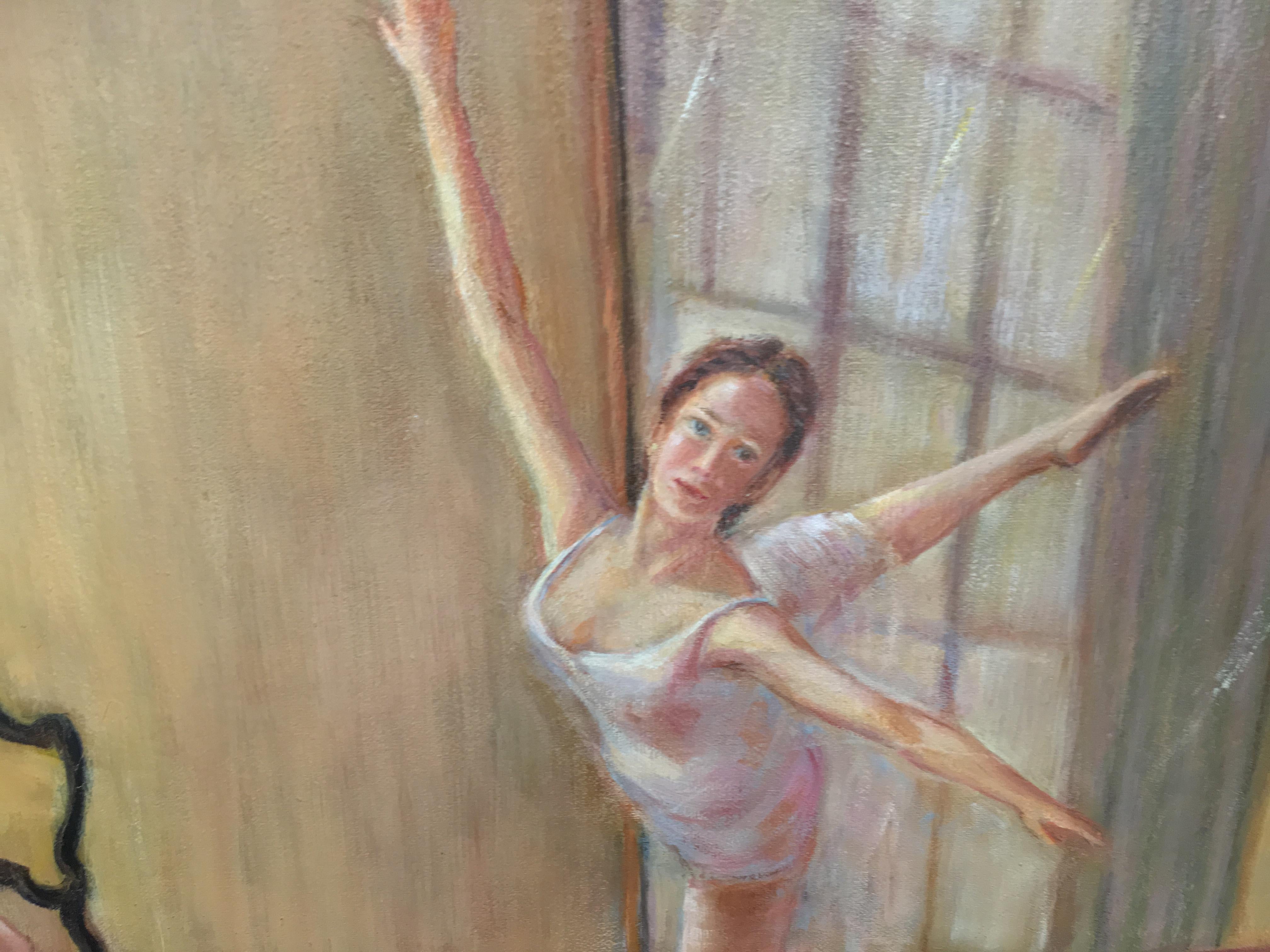 Portrait of a Ballet Dancer - Painting by Monique Baudaux