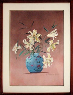 Vintage Still life Painting of Chinese Vase