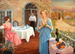 Vintage Tea Time; Monique Baudaux; Late 20th; oil on canvas; 