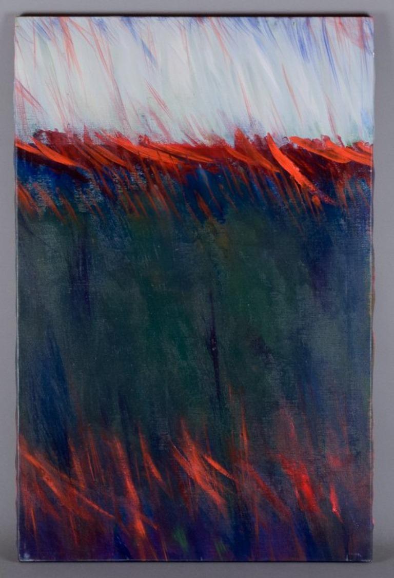 Monique Beucher (1934), artiste française. Gouache sur toile.
Composition abstraite. Palette de couleurs.
Depuis les années 1980.
Parfait état.
Exposition à 