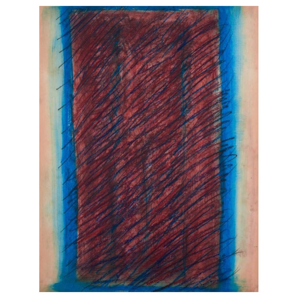 Monique Beucher (1934), französische Künstlerin. Mischtechnik / Papier. Abstrakte Zusammensetzung