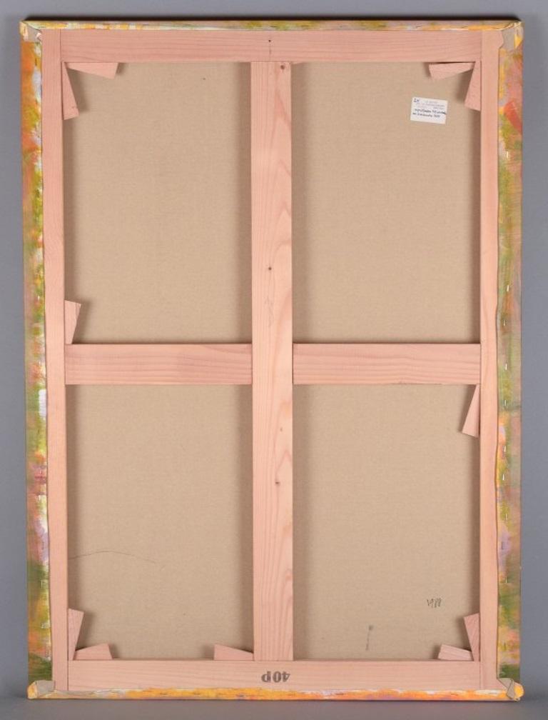 Monique Beucher, französische Künstlerin. Gouache auf Leinwand. Abstrakte Komposition. 1988 im Angebot 2