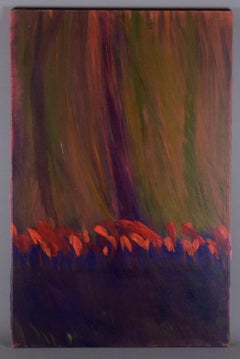 Monique Beucher, französische Künstlerin. Gouache auf Leinwand. Abstrakte Zusammensetzung.