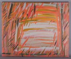 Monique Beucher, French artist. Gouache on canvas. Abstract composition.