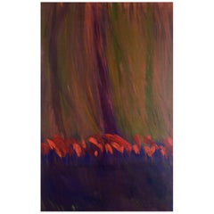 Monique Beucher, französische Künstlerin. Gouache auf Leinwand. Abstrakte Zusammensetzung.