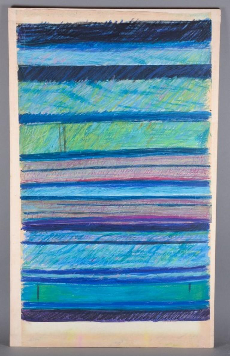 Monique Beucher (1934), French artist.
Gouache on paper mounted on canvas.
Abstract composition. Colorful palette.
From the 1980s.
In perfect condition.
Exhibited at 