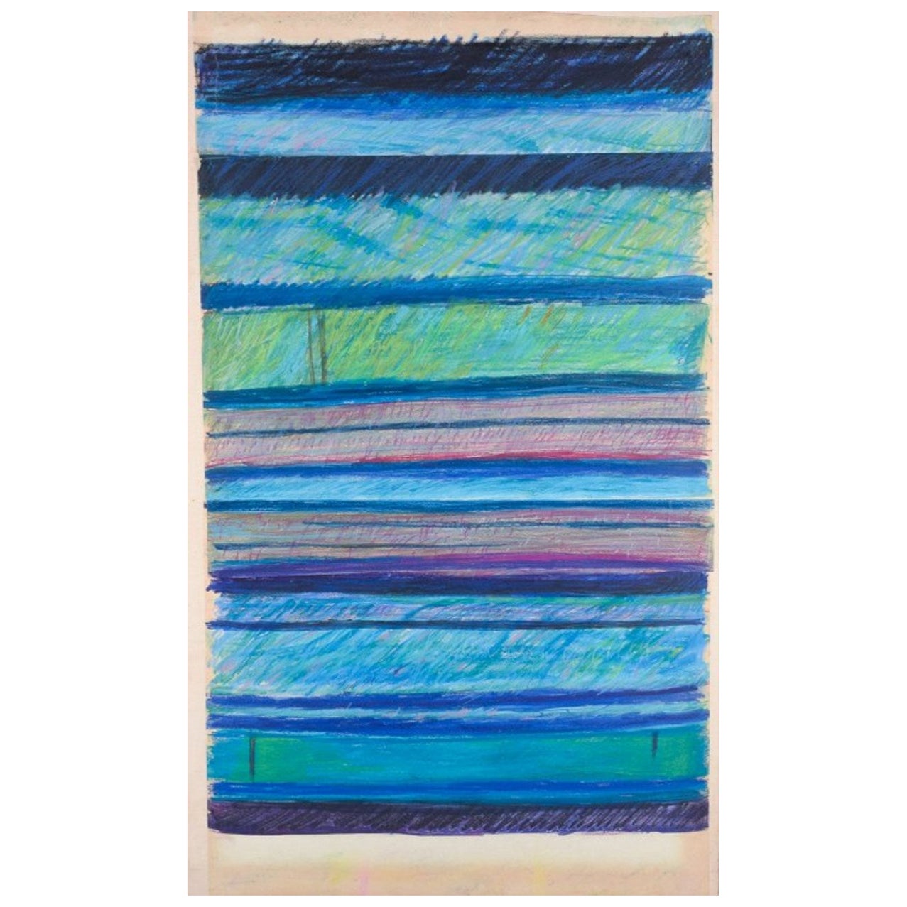 Monique Beucher, französische Künstlerin. Gouache auf Papier. Abstrakte Komposition. 1980er Jahre